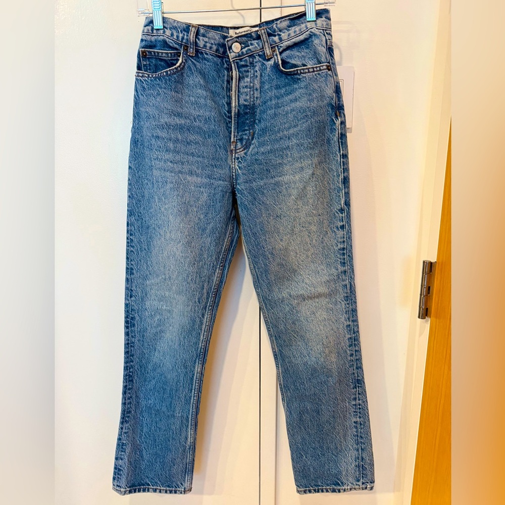 LIKE NEW Reformation Cynthia Jean!! High Rise Straight Jeans in color- Colorado